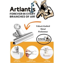 Artlantis Yaylı Askılı Maşa Klips 38 mm 12 Adet Metal Beyaz Kıskaç 140 Yaprak Kapasiteli Pürüzsüz Mandal Kıskac