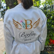 Dc Dokme Bride Sabahlık Gelin Için Tasarlanmış Sabahlık (Kişiselleştirilmiş Baskı)