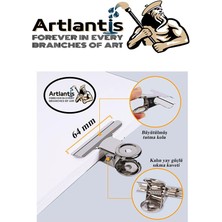 Artlantis Yaylı Askılı Maşa Klips 64 mm 12 Adet Metal Beyaz Kıskaç 140 Yaprak Kapasiteli Pürüzsüz Mandal Kıskac