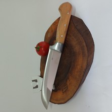 Ramdet 31 Cm Bilezikli Et Bıçağı 3-No Kasap Bıçağı El Yapımı Paslanmaz Dövme Çelikten Özel Imalat  Ahşap Saplı Kurban Bıçağı