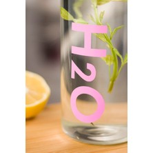Depa H2O Borosilikat Cam Matara Vakum Kapaklı Su Şişesi Suluk Pembe 1000 ml