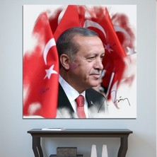 Morfil Sanat Atölyesi Recep Tayyip Erdoğan Yağlıboya Efektli Başkan Erdoğan Rte Kanvas Tablo (7 Farklı Ölçü)