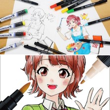 Zig Kurecolor Mangaka Fine&brush Çift Taraflı Kalem CNKC-2200 No 829 Dark Steel Gray
