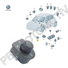 Pelit Otomotiv Beetle Katlanabilir Ayna Ayar Düğmesi 1J1959565E