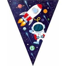 Kidspartim Uzay Temalı Üçgen Banner 3,20 cm