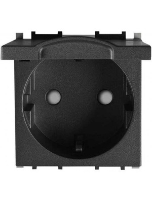 Panasonic Viko Panasonic Modüler Siyah Kapaklı Topraklı Priz Çk Alt+Kapak 2m - WVTT22101BL-TR