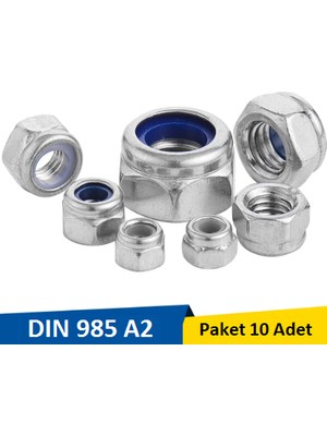 Norm M12 Metrik Fiberli Inox Somun Paket 10 Adet