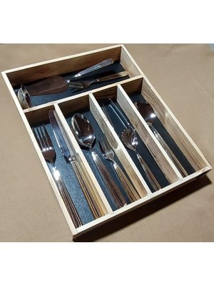 Pasiflora Home Desing Pasiflora Desing Yakma Ahşap Çekmece Içi, Tezgah Üstü Ve Mutfak Çekmece Kaşıklık Siyah 35x27,5 Cm