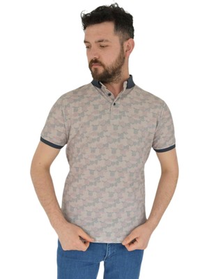 Dynamo Erkek Polo Yaka Dijital Baskılı Tişört Waffle 2373 BGL-ST02795