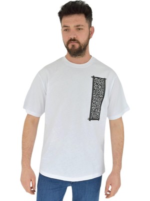 Naykı Erkek Baskılı Oversize Tişört 2380 BGL-ST02803