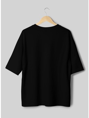 X7 Design Art X7 Koleksiyonu Siyah Basic Oversize T-Shirt