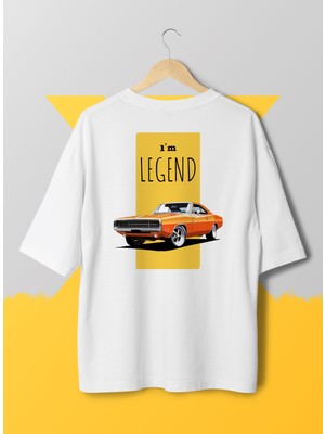 X7 Design Art x 7 Art X7 I'm Koleksiyonu 1970 Dodge Challenger Oversize T-Shirt