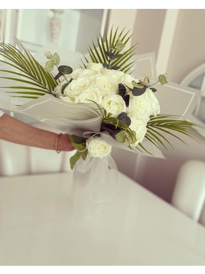 Z&B Flowers Isteme Çiçeği,krem Söz Çiçeği,yapay Çiçek,çiçek Buketi,nişan