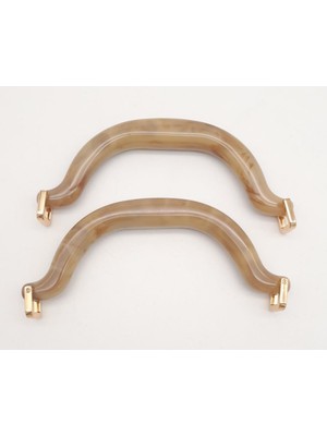 Angel Çanta Aksesuar Akrilik Vizon Renk Mermer Desen Light Gold Halkalı Çanta Tutma Sapı