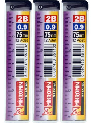 Mikro 2b 75MM Cetvelli 0.9 Uç - 3 Tüp