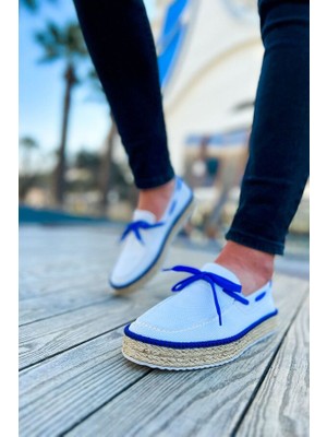 Pabucmarketi Erkek Spor Ayakkabı Beyaz Mavi
