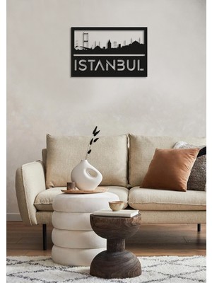 Ensa Design Dekoratif Ahşap Duvar Dekoru Istanbul  50X32CM