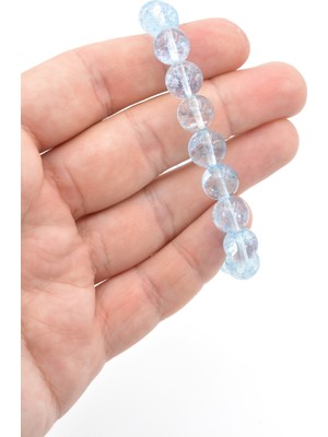 Murty99 Hakiki Doğal Mavi Topaz Bileklik 10.5 mm