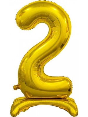Kidspartim Ayakta Durabilen Gold 2 Rakam Folyo Balon