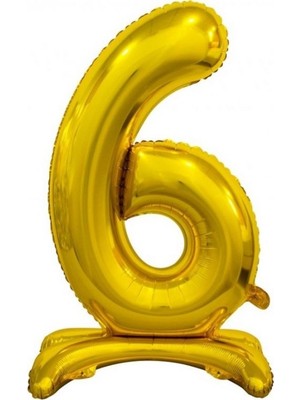 Kidspartim Ayakta Durabilen Gold 6 Rakam Folyo Balon