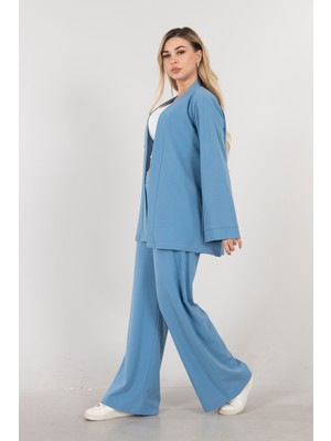 Feminist Bebe Mavi Kimono Pantolon Ikili Krep Takım 0106314.449