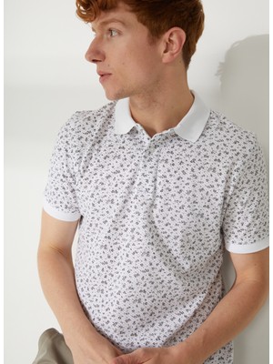 Lee Cooper Newbernard Erkek %100 Pamuk Polo Yaka T-Shirt Beyaz