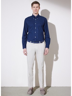 Brooks Brothers Normal Bel Normal Paça Slim Fit Taş Erkek Pantolon BBSP23MPT002