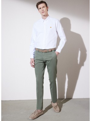 Brooks Brothers Normal Bel Normal Paça Slim Fit Haki Erkek Pantolon BBSP23MPT002