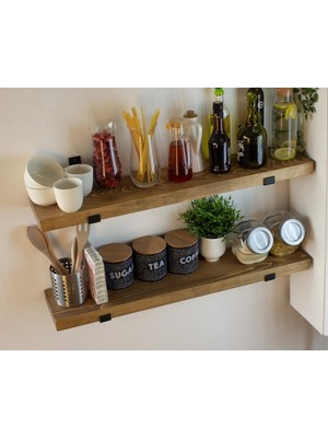 Karadeniz Dizayn 14X150 cm 2'li Demir Ayaklı Raf