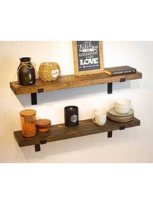 Karadeniz Dizayn 9X140 cm 2'li Demir Ayaklı Raf