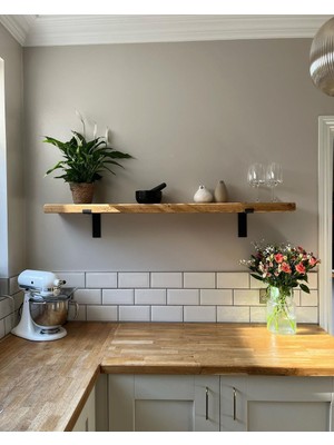 Karadeniz Dizayn 14X120 cm Tekli Demir Ayaklı Raf