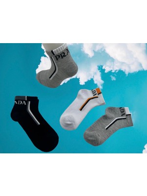 Belyy Socks 3 Lü Paket Yandan Şeritli Penye Iplikten Üretilmiş Yıkamalı Kısa Konç Çorap