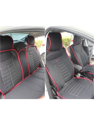 Kepmorpho 
volkswagen Passat B5 Lüx Oto Koltuk Minderi Ön Arka 5'li Set 5star Serisi Siyah Kırmızı