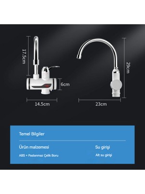 Urban Glow Ev Tipi 3000W Anlık Sıcak Su Musluğu (Yurt Dışından)