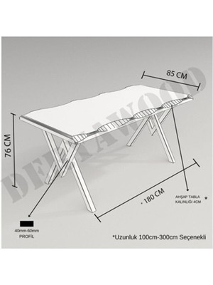 Deryawood Masif Ahşap Laurus Sulamalı Mutfak Masası Beyaz Ayak 70*100*76CM