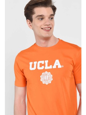 Ucla Gayley Turuncu Bisiklet Yaka Baskılı Erkek Tshirt