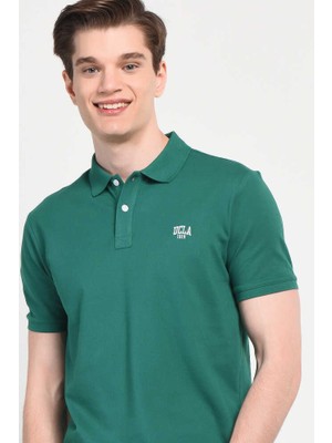 Ucla Lakes Yeşil Polo Yaka Nakışlı Erkek Tshirt