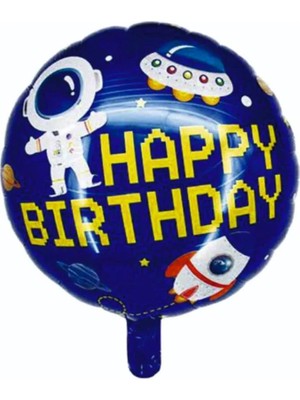 Parti Adresi Kozmik Uzay Temalı Happy Birthday Folyo Balon Parti Balonu 45 cm