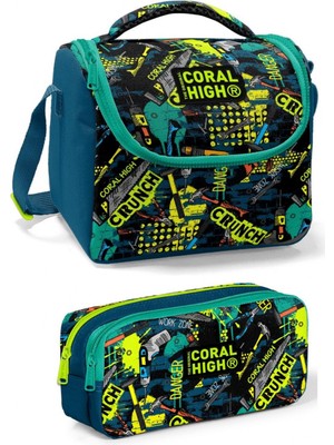 Coral High Petrol Yeşil Tamir Aletleri Erkek Çocuk Beslenme Çantası Seti