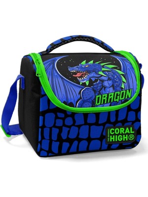 Coral High Yalıtımlı Beslenme Çantası - Siyah Mavi Yeşil Dragon 5 Litre Kapasite Kaliteli Malzeme