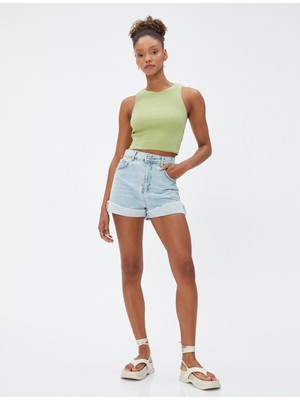 Koton Basic Crop Atlet Halter Yaka Fitilli
