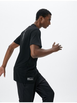 Koton Spor Tişört Slogan Baskılı Bisiklet Yaka Kısa Kollu