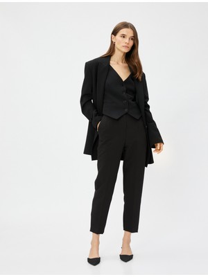 Koton Basic Cigarette Pantolon Yüksek Bel Dikiş Detaylı