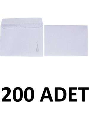Diplomat 200 Adet  Mektup Zarfı 11.4 x 16.2 cm 70 gr  Kendinden Yapışkanlı, Silikonlu Beyaz