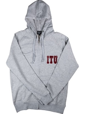 İTÜ Vakfı İTÜ Sweatshirt Fermuarlı Nakışlı Gri