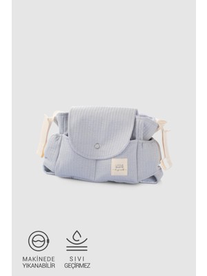 Little Gusto Sıvı Geçirmez Bebek Arabası Organizer Çantası Kapitone Gri Desenli