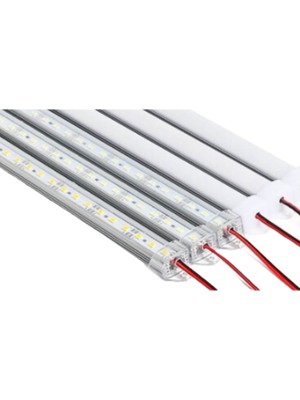 Hazar Led 12 Volt Alüminyum Kasalı 5730 Ledli Çubuk Led Bar Soğuk Beyaz 10000-15000K Opak Cam