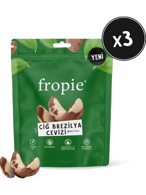 Fropie Çiğ Brezilya Cevizi 75 gr x 3 Bolivya Menşeli Yüksek Lifli ve Glutensiz Atıştırmalık