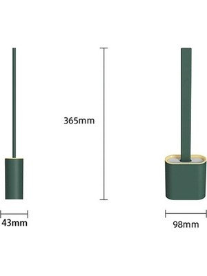 Duvara Monte Edilebilir Kapaklı Askılı Klozet Yumuşak Silikon Başlıklı Tuvalet Fırçası Seti (3791)