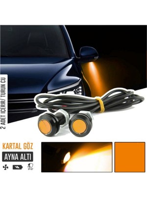 STS Oto Aksesuar Kartal Göz LED Ayna Altı LED Eagle Eye Civatalı Turuncu Renk 18MM